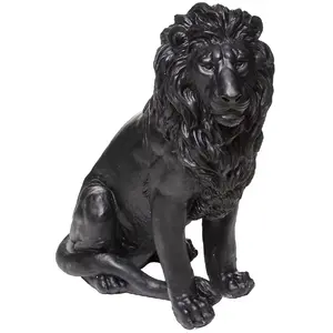 Statuette ""Lion"" - noir H80 cm - Noir - Atmosphera createur d'interieur pas cher