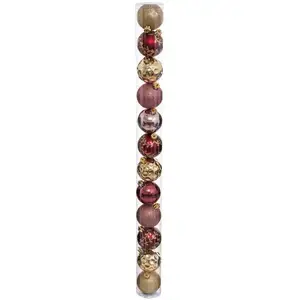 FÉÉRIC LIGHTS AND CHRISTMAS Déco de sapin Lot de 12 Boules de Noël D 6 cm - Rose et Or