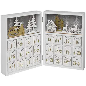 FEERIC LIGHTS & CHRISTMAS Déco de Noël Calendrier de l'Avent Laponie en bois 42 x 30 cmVendu paramazon