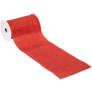 Comparateur de prix : ATMOSPHERA Guirlande de Noël Ruban Rouge pailleté 12 cm x 5 m - Feeric Christmas