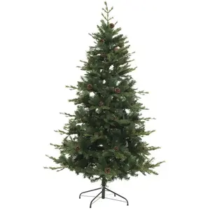 ATMOSPHERA Sapin de Noël artificiel vert avec pommes de pin qualité premium H 150 cm pas cher