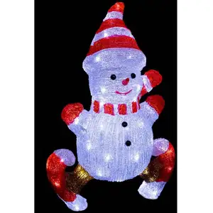 Comparateur de prix : FÉÉRIC LIGHTS AND CHRISTMAS Déco lumineuse Bonhomme de neige en patin 60 LED Blanc froid H 50 cm