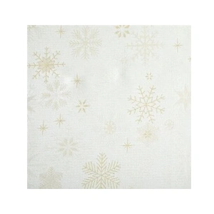 Nappe de Fêtes blanche avec Flocon Doré brodé 140 x 360 cm