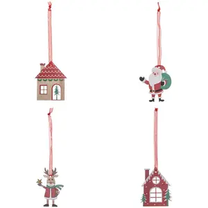 FEERIC LIGHTS & CHRISTMAS Sujet de Noël en Bois Kit 4 pièces La Tradition de Noël pas cher