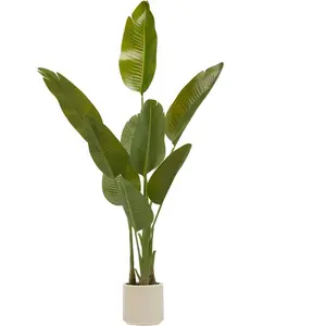 Bananier artificielle lora h140 cm avec pot blanc LORA pas cher