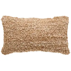 3S. x Home Coussin effet LAINE VOLNA 30X50 cm - Camel pas cher