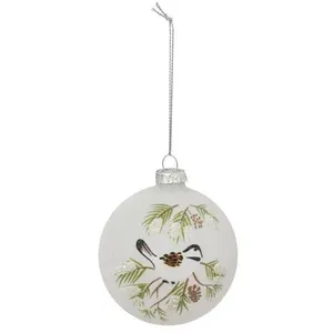 Comparateur de prix : Non communiqué Atmosphera Créateur d'intérieur - Boule de Noël en Verre Oiseau 8cm Blanc