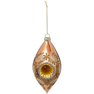 Comparateur de prix : FÉÉRIC LIGHTS AND CHRISTMAS Atmosphera Créateur d'intérieur - Boule de Noël Goutte Vintage 8cm Or