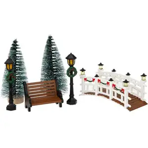 Comparateur de prix : Feeric lights & Christmas Lot de 6 Accessoires Village de Noël "Déco" 22cm Multicolore