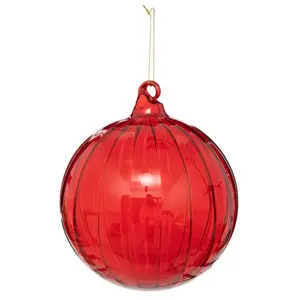 Boule de Noël Soir de Noël rouge en verre D14cm - Feeric lights & christmas