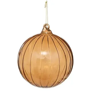 Boule de Noël Marron glacé marron en verre D14cm - Feeric lights & christmas