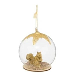 Comparateur de prix : ATMOSPHERA Boule de Noël en Verre "Ecureuil" 8cm Or