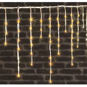 Comparateur de prix : Feeric lights & Christmas Rideau lumineux L 2 m 120 LED Blanc chaud 20 Tombées effet neige 4 vitesses