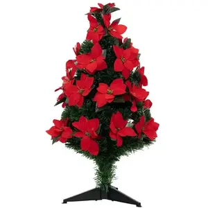 FÉÉRIC LIGHTS AND CHRISTMAS Sapin de Noël artificiel lumineux avec Fleurs de Poinsettias H 90 cm