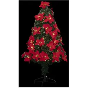 FÉÉRIC LIGHTS AND CHRISTMAS Sapin de Noël artificiel lumineux avec Fleurs de Poinsettias H 120 cm