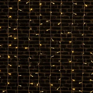 FÉÉRIC LIGHTS AND CHRISTMAS Rideau lumineux L 2 m 400 LED Blanc chaud 20 Tombées 8 jeux de lumièreVendu parcarrefour