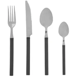 Ménagère - Indonésie - 24 pièces - Acier inoxydable - Gris pas cher