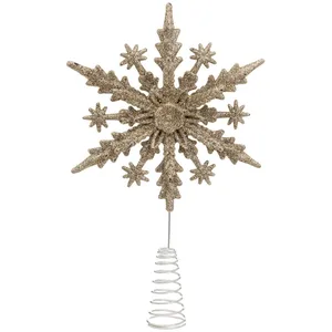ATMOSPHERA Cimier de Sapin Pailleté "Flocon" 23cm Or pas cher
