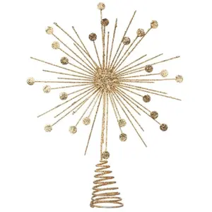 Déco Sapin de Noël Cimier Pastilles dorées pailletées