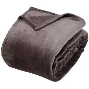 3S. x Home Plaid flanelle Ollis 260x240cm - gris foncé pas cher