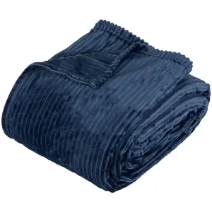 Comparateur de prix : 3S. x Home Plaid flanelle côtelé Arum 240x220cm - bleu encre