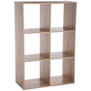 Comparateur de prix : 5 five simply smart Meuble Étagère 6 cases de rangement effet bois naturel H 100.5 cm
