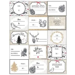 Feeric Lights & Christmas Lot de 15 étiquettes Cadeaux "Pop" 25cm Blanc