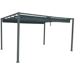 HESPERIDE Tonnelle rectangulaire palmeira ardoise 4x3m en aluminium traité époxy pas cher