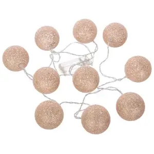 Comparateur de prix : Atmosphera Guirlande Led 10 Boules Glitter Rose