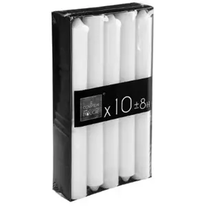 Pp No Name Lot de 10 Bougies Bâtons Basic 20cm Blanc pas cher