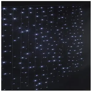 FEERIC LIGHT & CHRISTMAS Guirlande lumineuse programmable  Rideau 20 tombées 300 LED Blanc froid