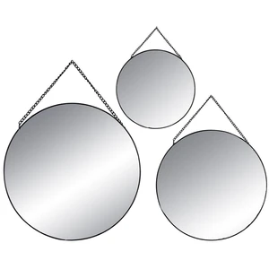 Atmosphera Lot de 3 Miroirs à suspendre en Métal Noir pas cher