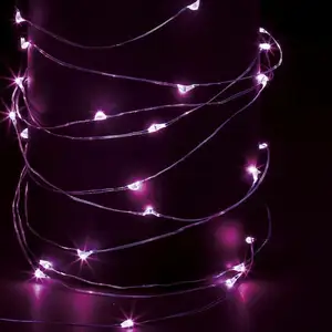Guirlande lumineuse Intérieur 100 MicroLED Rose sur 10 mètres pas cher