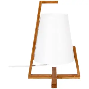 Comparateur de prix : ATMOSPHERA CREATEUR D'INTERIEUR Lampe en bambou et abat-jour en plastique - H 32 cm - Blanc