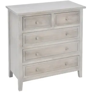 Comparateur de prix : ATMOSPHERA 3S. x Home Commode bois naturel Charme 5 tiroirs - Esprit Campagne