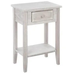 Atmosphera Table De Chevet En Bois Effet Blanchi 1 Tiroir H 67 Cm pas cher