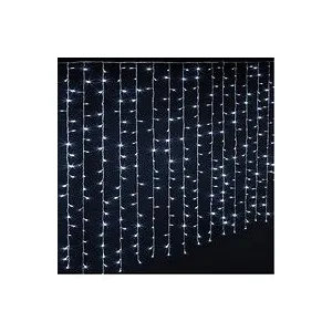 Comparateur de prix : FÉÉRIC LIGHTS AND CHRISTMAS Rideau lumineux L 1.5 m 300 LED Blanc froid 15  Tombées 8 jeux de lumière