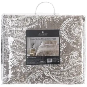 ATMOSPHERA Dessus de lit lin Marie 240x260 + 2 têtes d''oreillers lin 60x60Vendu parcdiscount
