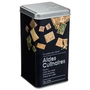 Comparateur de prix : Paris Prix Bac de cuisine pour bouillon cube en fer Noir 1kg 8,8x8,8x h7 cm