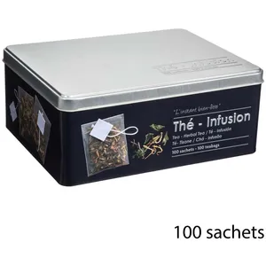 Comparateur de prix : Paris Prix Five - Boîte à thé 100 sachets métal black edition noir - 5
