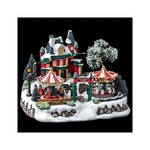 Village de Noël manège et forêt animé 18 LED + transfo Feeric lights & christmas