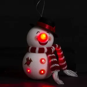 Comparateur de prix : Fééric Lights & Christmas Déco de Noël lumineuse Bonhomme de Neige 6 LED Blanc chaud H 14 cm