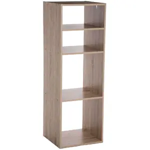 Comparateur de prix : 5five - étagère colonne 4 cases "mix n modul" effet chêne naturel
