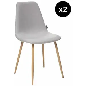 Comparateur de prix : Atmosphera Créateur D'intérieur - Lot de 2 chaises Roka gris souris
