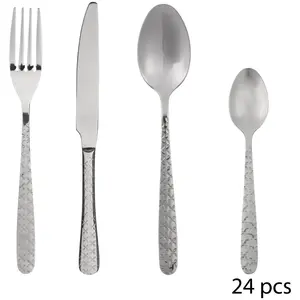 Comparateur de prix : SECRET DE GOURMET Ménagère 24 pièces Flora - Inox