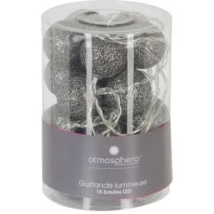 Comparateur de prix : Atmosphera - Guirlande LED 16 boules - Noir