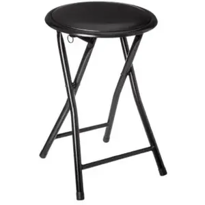 5Five 5 five simply smart Tabouret Atmosphera Pliable Noir 30 x 30 x 45 cm pas cher