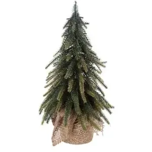ATMOSPHERA FEERIC LIGHTS & CHRISTMAS Sapin branche - Base jute - 27 cm - Vert pas cher