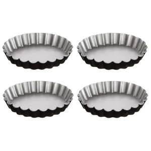 Comparateur de prix : SECRET DE GOURMET 4 moules à tartelette métal 12cm - jja 146472