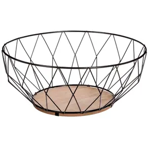 Comparateur de prix : SECRET DE GOURMET Corbeille - FIVE - Losange - Métal Noir - D. 28 cm - H. 11,5 cm - 0,29 kg